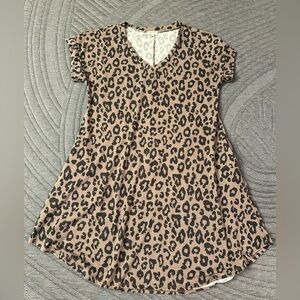 Leopard Print V-Neck Dress